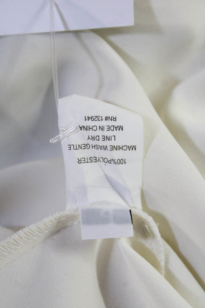 Amanda Uprichard Women White Solid Round Neck 3/4 Sleeve Blouse Size 0P