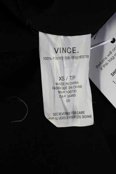 Vince Women Sleeveless Black Zip Solid Polyester Blouse Size XS