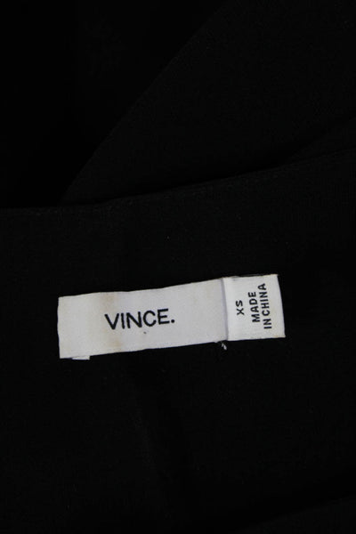 Vince Women Sleeveless Black Zip Solid Polyester Blouse Size XS