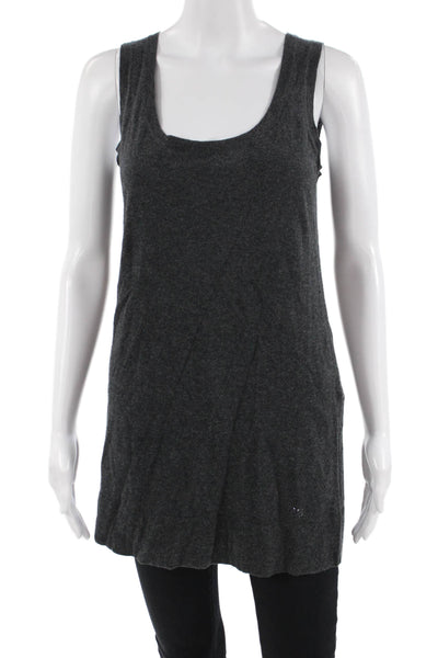 Escada Women Basic Tunic Tank Dark Gray Sleeveless Size S