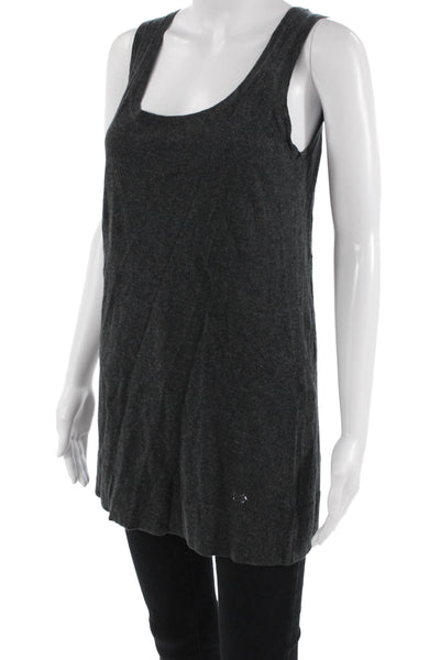 Escada Women Basic Tunic Tank Dark Gray Sleeveless Size S