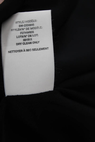 Helmut Lang Women Shift Dress Black Long Sleeve Crew Neck Zip Size 8