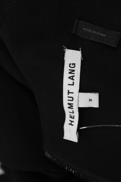 Helmut Lang Women Shift Dress Black Long Sleeve Crew Neck Zip Size 8