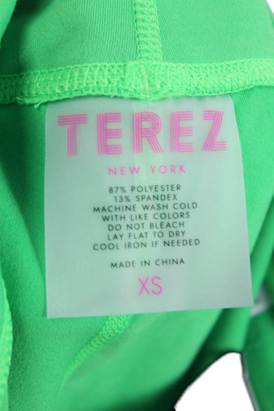 Terez Womens Shorts Set Green Polyester Spandex Solid Size XS