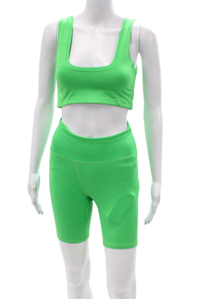 Terez Women Set Shorts Green Polyester Spandex Solid Size S