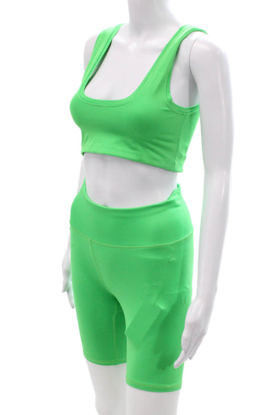 Terez Women Set Shorts Green Polyester Spandex Solid Size S