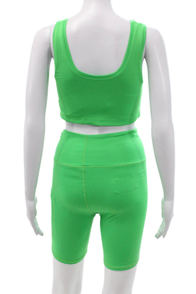 Terez Women Set Shorts Green Polyester Spandex Solid Size S