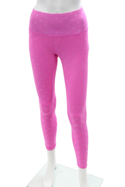 Terez Women Pink Heart Ankle Leggings Size XS