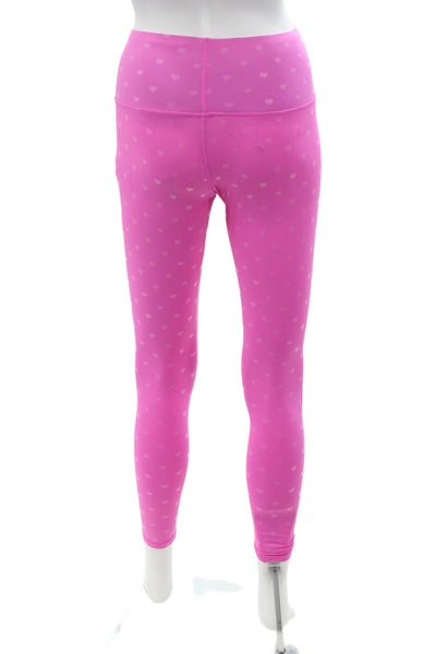 Terez Women Pink Heart Ankle Leggings Size XS