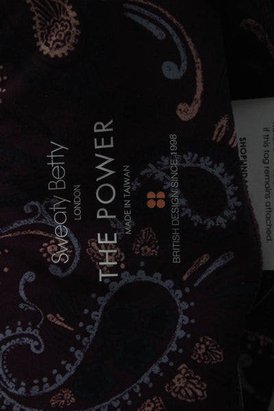 Sweaty Betty, Womens Dark Blue Paisley Capri Leggings Nylon Size S