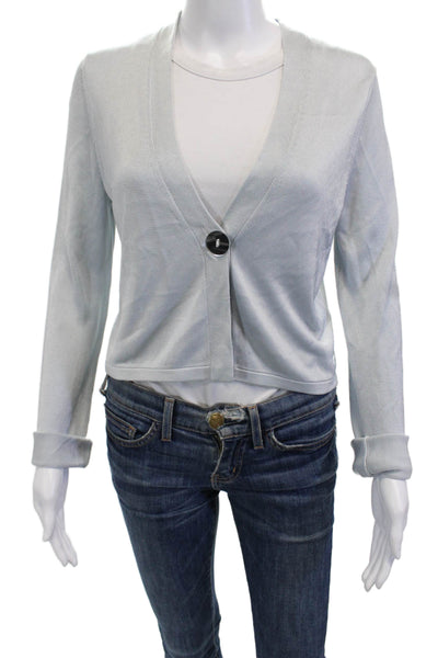 Galvan London Womens Gray V-Neck Long Sleeve Cardigan Button Viscose Size S