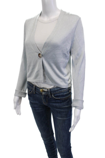 Galvan London Womens Gray V-Neck Long Sleeve Cardigan Button Viscose Size S