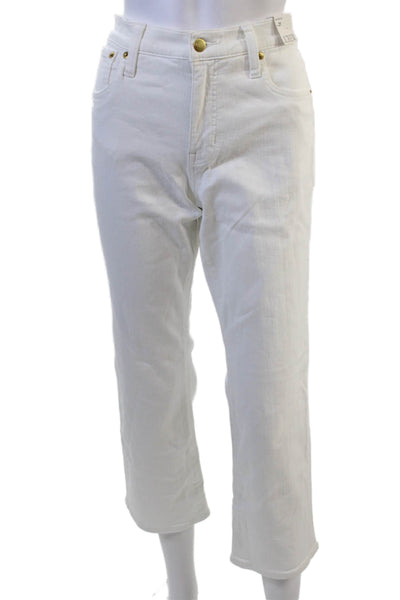 J Crew Women Ankle Cropped White Pants Size 27