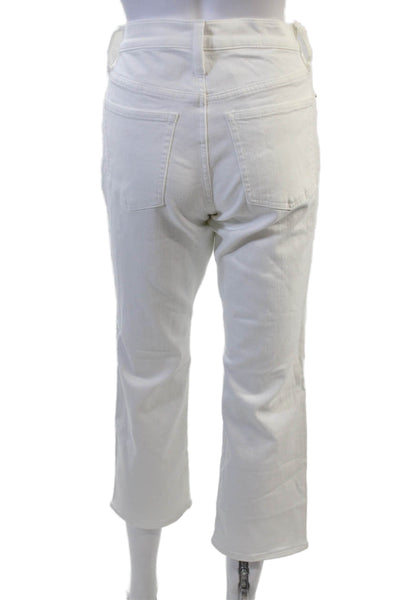 J Crew Women Ankle Cropped White Pants Size 27