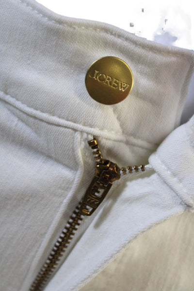 J Crew Women Ankle Cropped White Pants Size 27