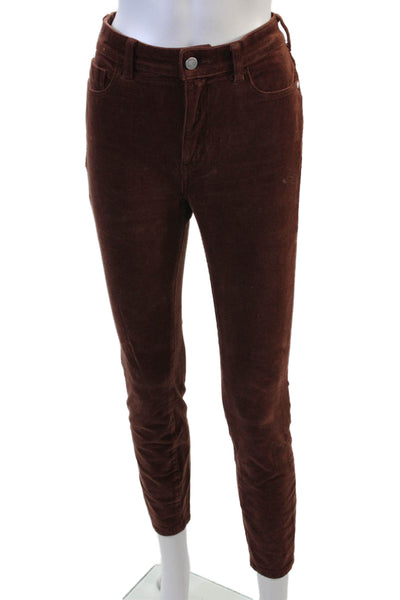 Pilcro & the Letterpress Anthropologie Women Ankle Cropped Pants Brown Size 27