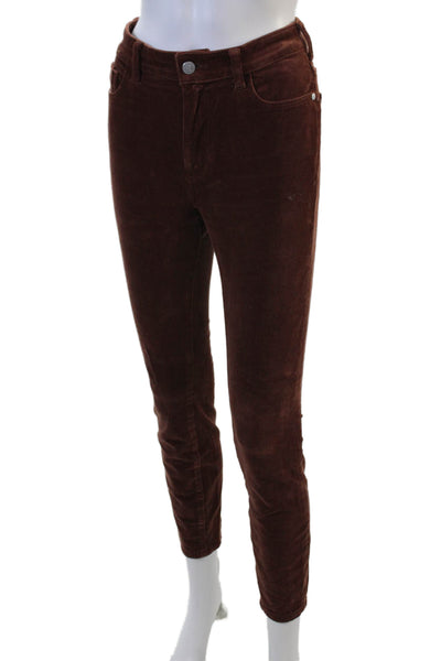 Pilcro & the Letterpress Anthropologie Women Ankle Cropped Pants Brown Size 27