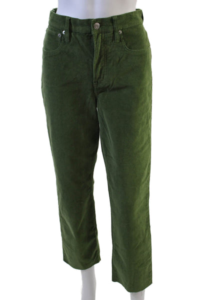 J Crew Womens Ankle Cropped Jeans Green Mid-Rise Size 28