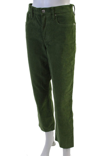 J Crew Womens Ankle Cropped Jeans Green Mid-Rise Size 28