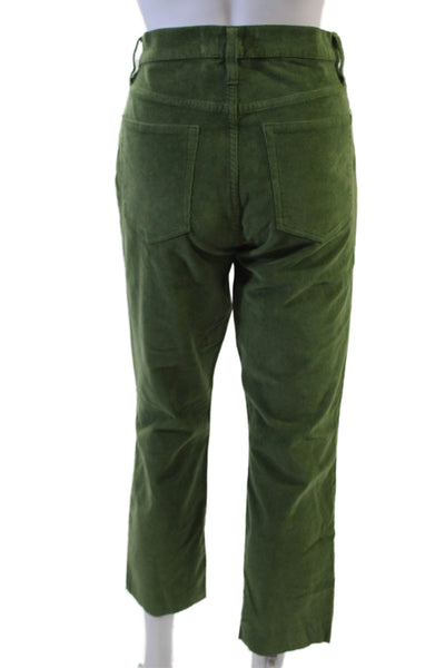 J Crew Womens Ankle Cropped Jeans Green Mid-Rise Size 28