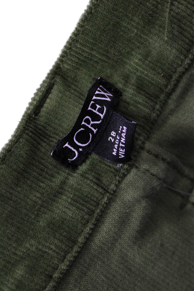J Crew Womens Ankle Cropped Jeans Green Mid-Rise Size 28