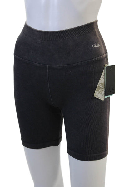 Nux Unisex Biker Shorts Dark Gray 93% Sensil Nylon 7% Spandex Size M