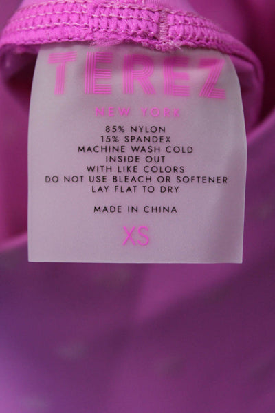 Terez Women Ankle Leggings Pink Heart 85% Nylon 15% Spandex Size XS