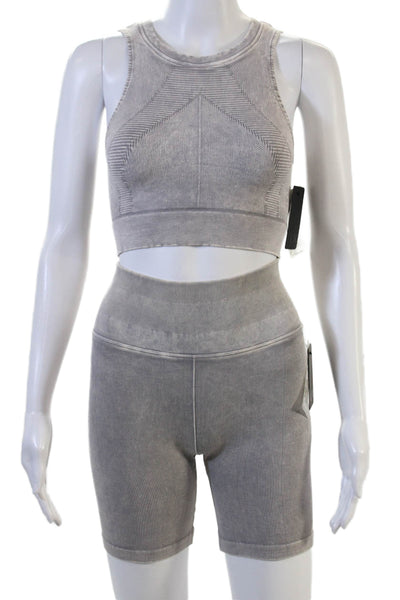 Nux Women Gray Shorts Set Size S