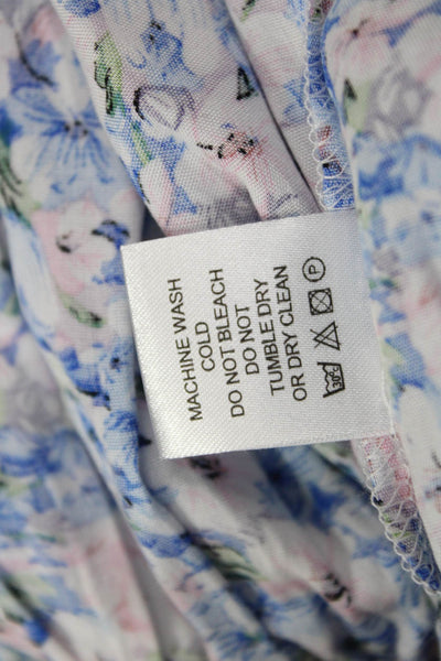 Designer Women Blue 100% Rayon Floral Peasant Mini Skirt Size M