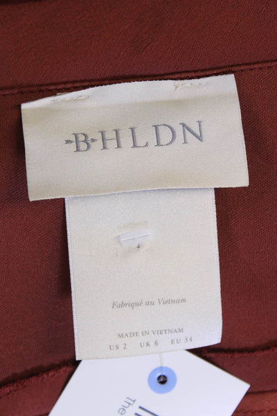 BHLDN Womens Slip Wrap Dress Brown V-Neck Sleeveless Long Size 2