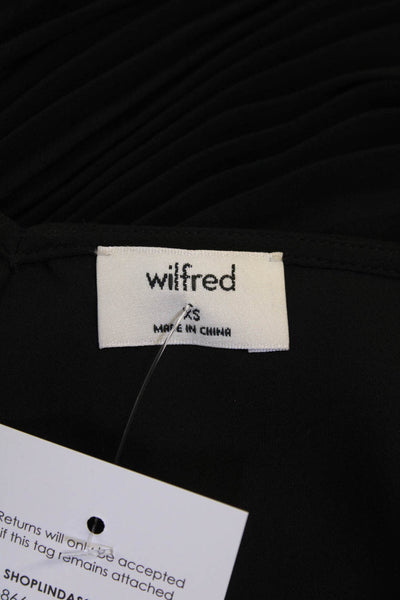 Wilfred Womens Black V-Neck Sleeveless Mini Slip Dress Size XS