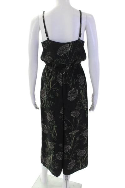 Wilfred Womens Jumpsuit Black Floral V-Neck Sleeveless Polyester Size XS