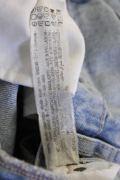 Zara Unisex Light Blue Cropped Straight Cotton Jeans Size 4