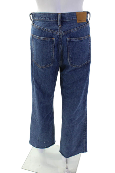 Denim Forum Unisex Cropped Wide-Leg Dark Blue High-Rise Jeans Size 26