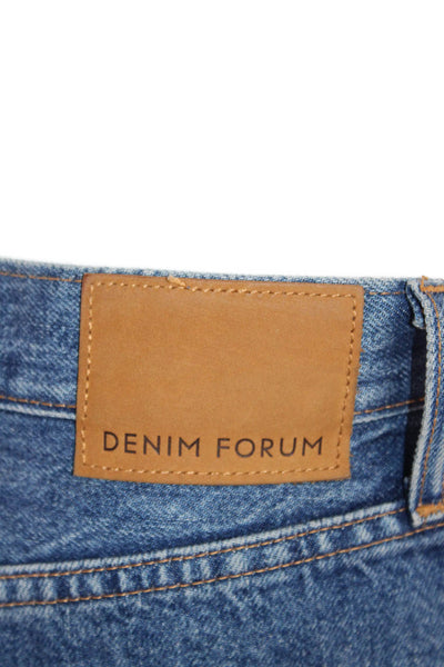 Denim Forum Unisex Cropped Wide-Leg Dark Blue High-Rise Jeans Size 26