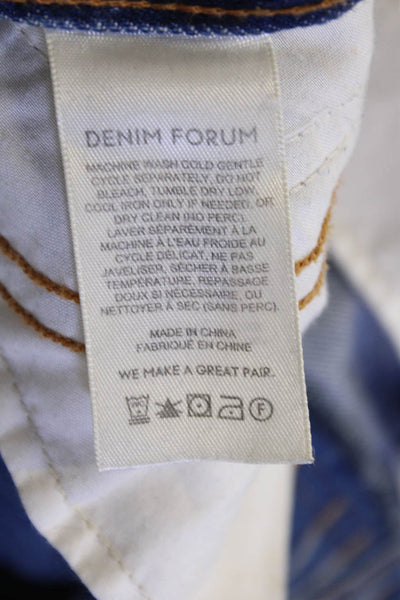 Denim Forum Unisex Cropped Wide-Leg Dark Blue High-Rise Jeans Size 26