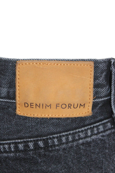 Denim Forum Women Cropped Wide-Leg Dark Gray Jeans Size 26