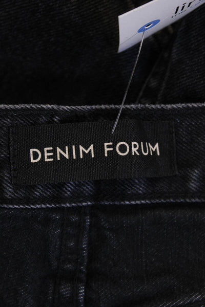 Denim Forum Women Cropped Wide-Leg Dark Gray Jeans Size 26