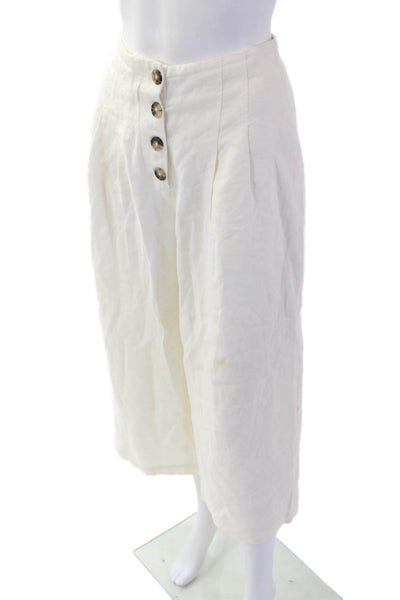 Wilfred Womens Bohemian Cropped White Pants 66% Lyocell 34% Linen Size 2