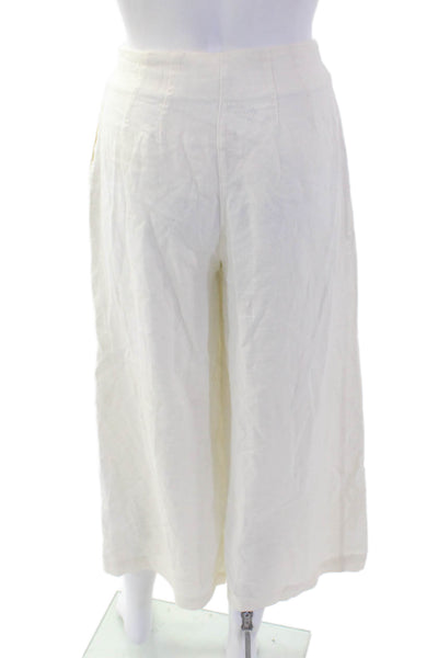Wilfred Womens Bohemian Cropped White Pants 66% Lyocell 34% Linen Size 2