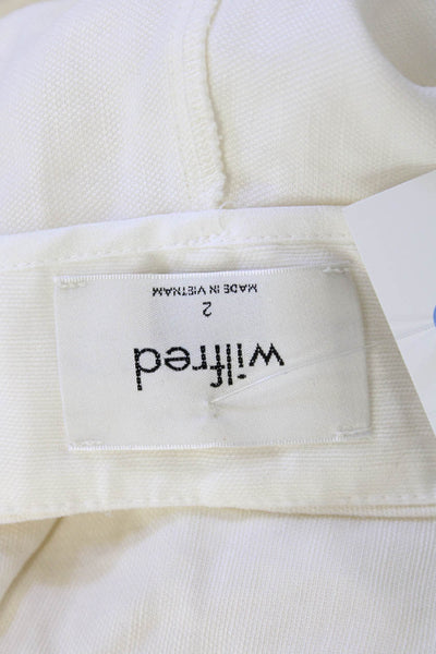 Wilfred Womens Bohemian Cropped White Pants 66% Lyocell 34% Linen Size 2