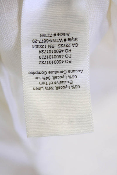 Wilfred Womens Bohemian Cropped White Pants 66% Lyocell 34% Linen Size 2