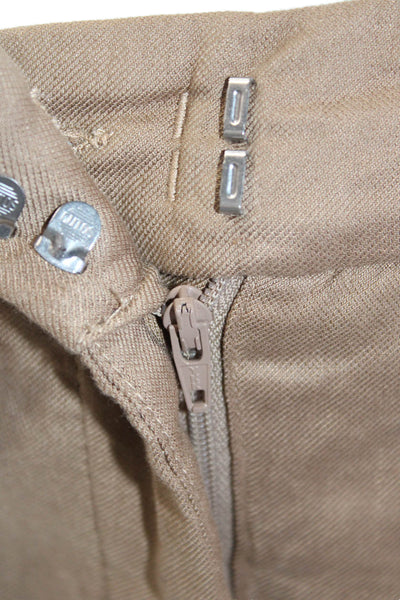 Peserico Womens Ankle Cropped Khakis Beige Hook & Eye Size 40