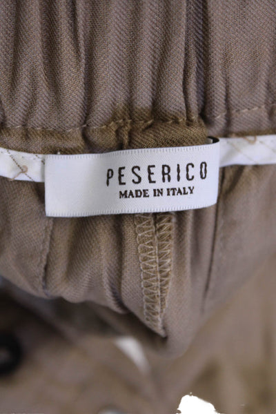 Peserico Womens Ankle Cropped Khakis Beige Hook & Eye Size 40