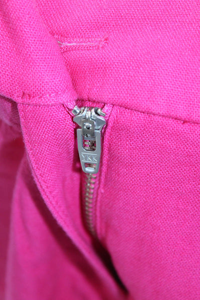 J Crew Unisex Pink Linen Cotton Beach Solid Shorts Size 4