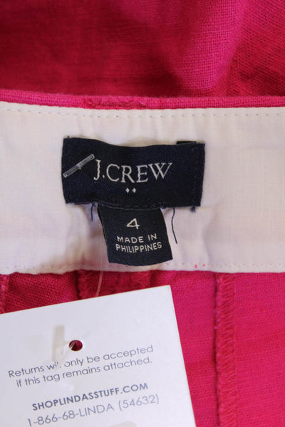 J Crew Unisex Pink Linen Cotton Beach Solid Shorts Size 4