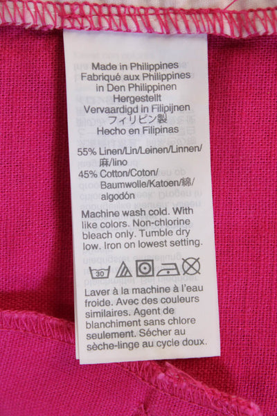 J Crew Unisex Pink Linen Cotton Beach Solid Shorts Size 4