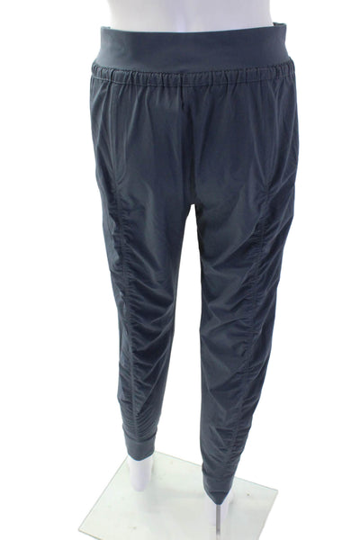Athleta Womens Drawstring High Rise Ruched Cuff Ankle Jogger Pants Gray Size 4