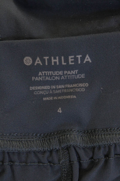Athleta Womens Drawstring High Rise Ruched Cuff Ankle Jogger Pants Gray Size 4