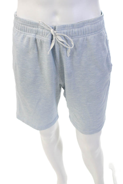 ONIA Mens Sweat Shorts Light Blue Drawstring Polyester Beach Size M